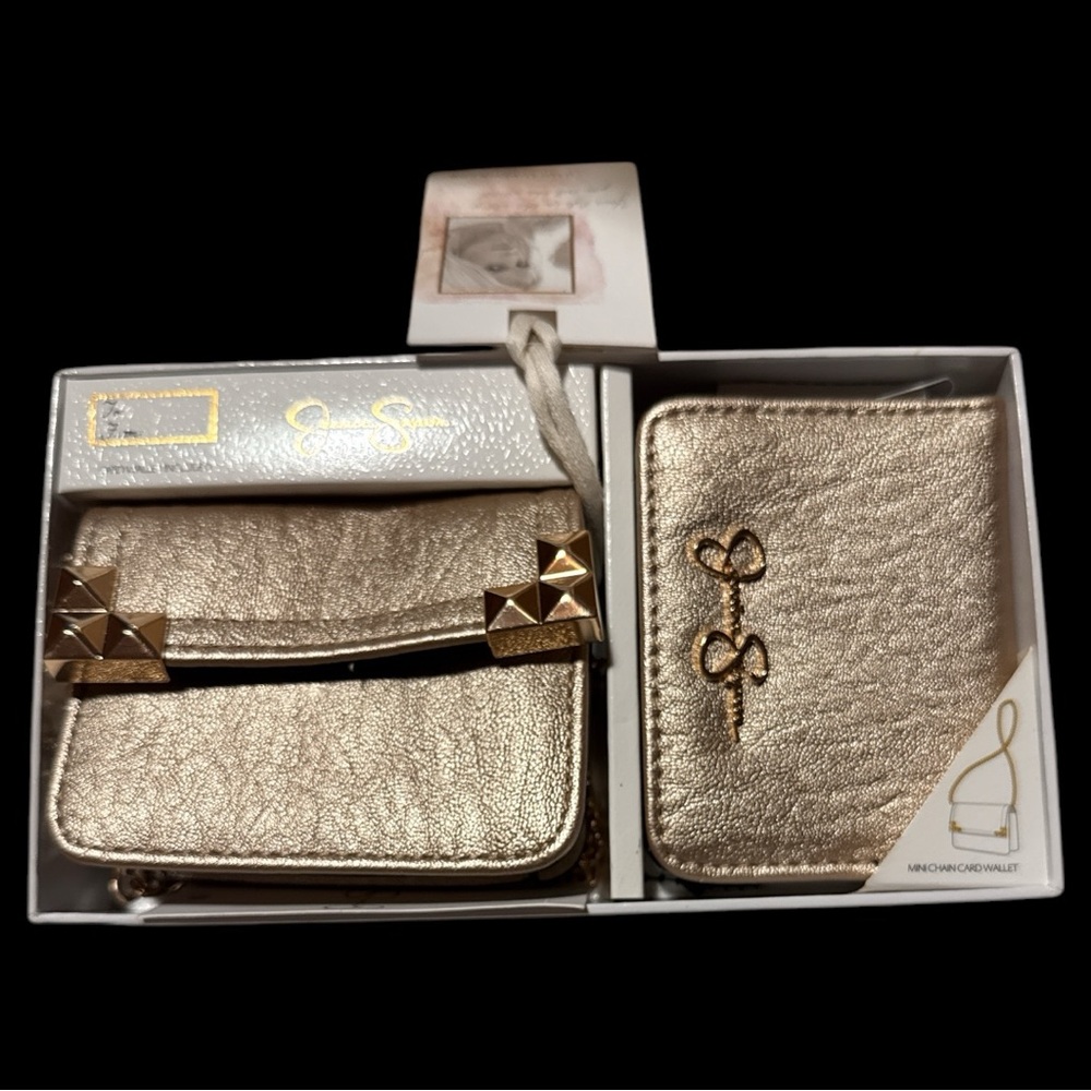 NIB Jessica Simpson Wallet Set Champagne